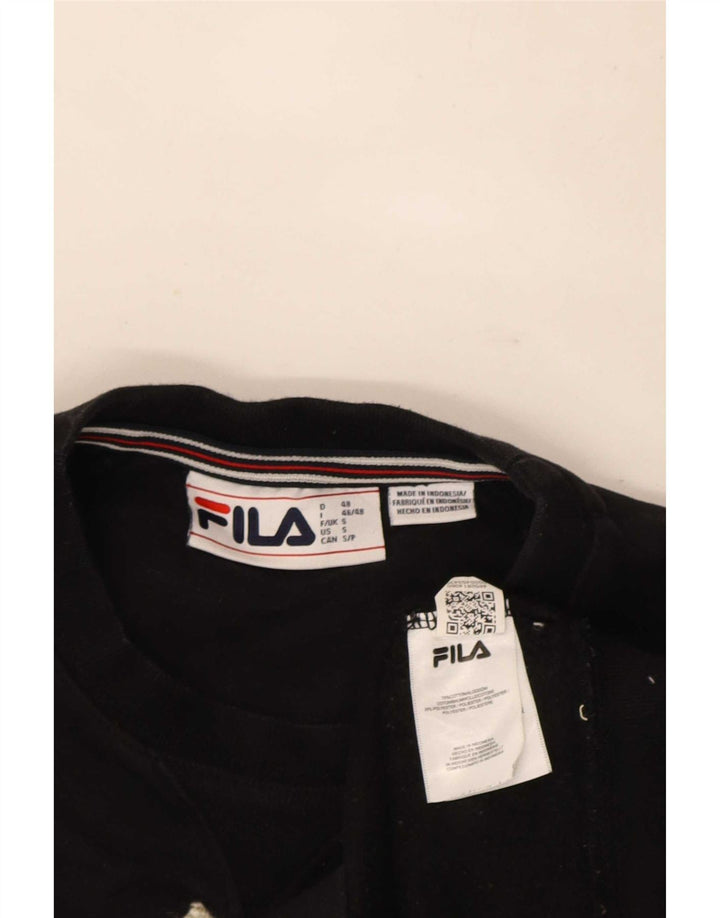 Hanorac cu grafic pentru bărbați Fila Pulover mic, negru, bumbac cu pete