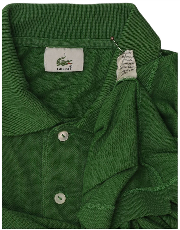 Tricou polo Lacoste pentru bărbați, mărimea 4, bumbac verde mediu