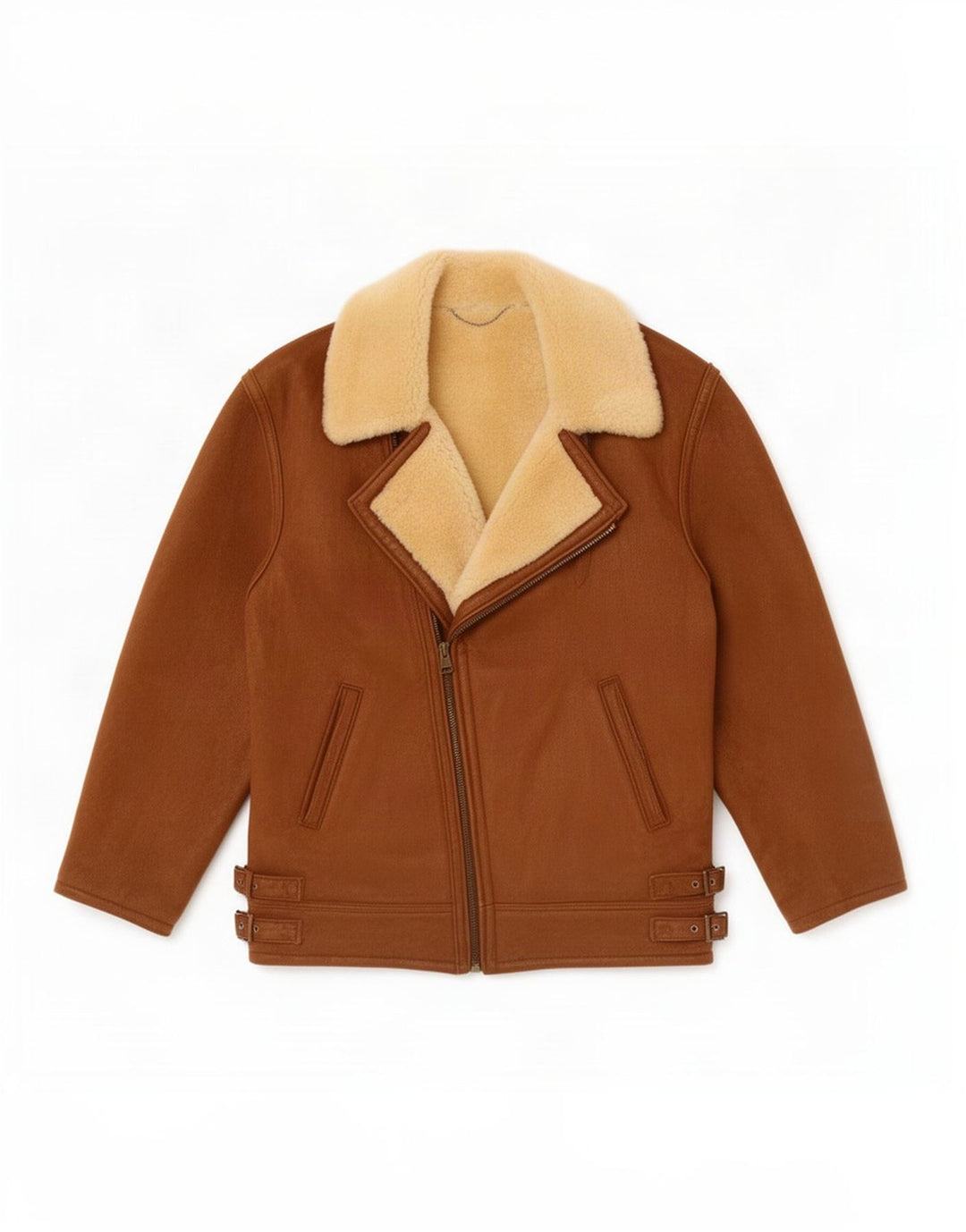 Jachetă vintage pentru femei din shearling UK 14 mare maro