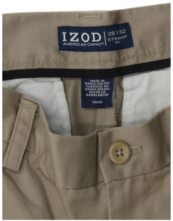 Pantaloni chino drepți pentru bărbați IZOD L29 L32 bumbac bej