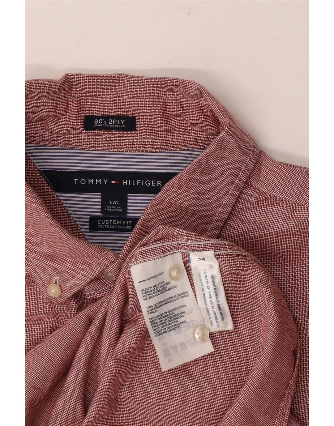Cămașă personalizată pentru bărbați Tommy Hilfiger, bumbac cu carouri mari, roșii
