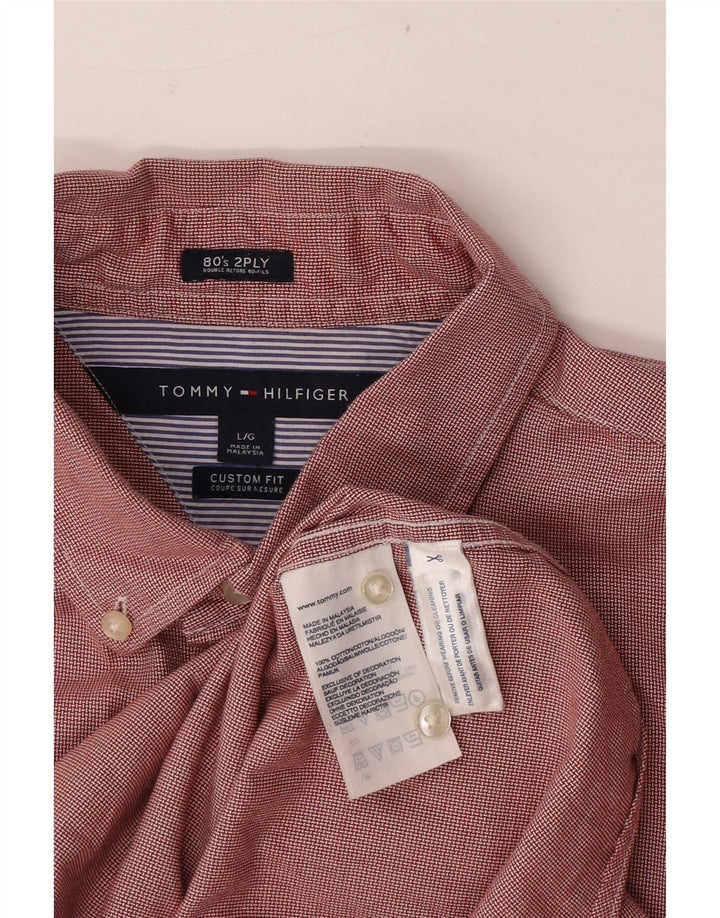 Cămașă personalizată pentru bărbați Tommy Hilfiger, bumbac cu carouri mari, roșii