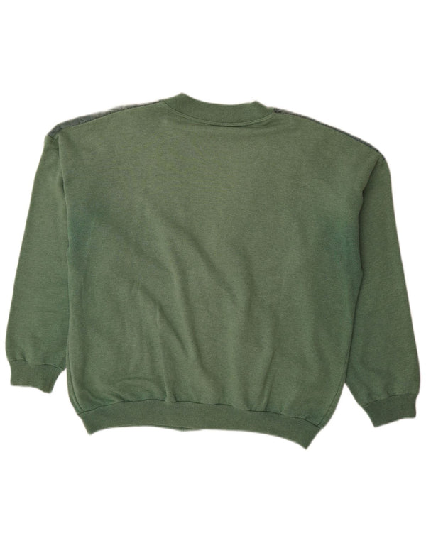 Pulover Cardigan Vintage pentru bărbați XL, verde, bumbac color bloc