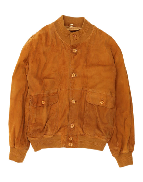 VINTAGE Bomber pentru bărbați din piele intoarsa UK 42 XL Bej