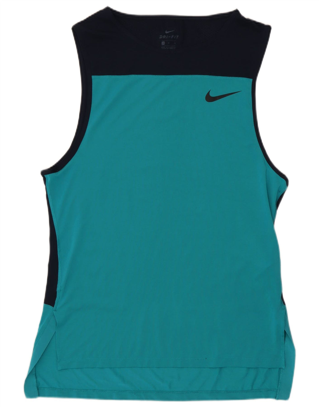 Top cu vestă grafică Nike Dri Fit pentru femei UK 14 Medium Blue Colorblock