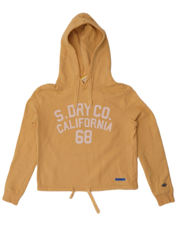 Pulover Superdry pentru damă, cu grafică, UK 8, bumbac galben mic