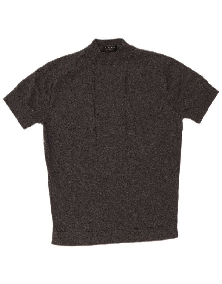 Zara Mens T-Shirt Top Large Grey