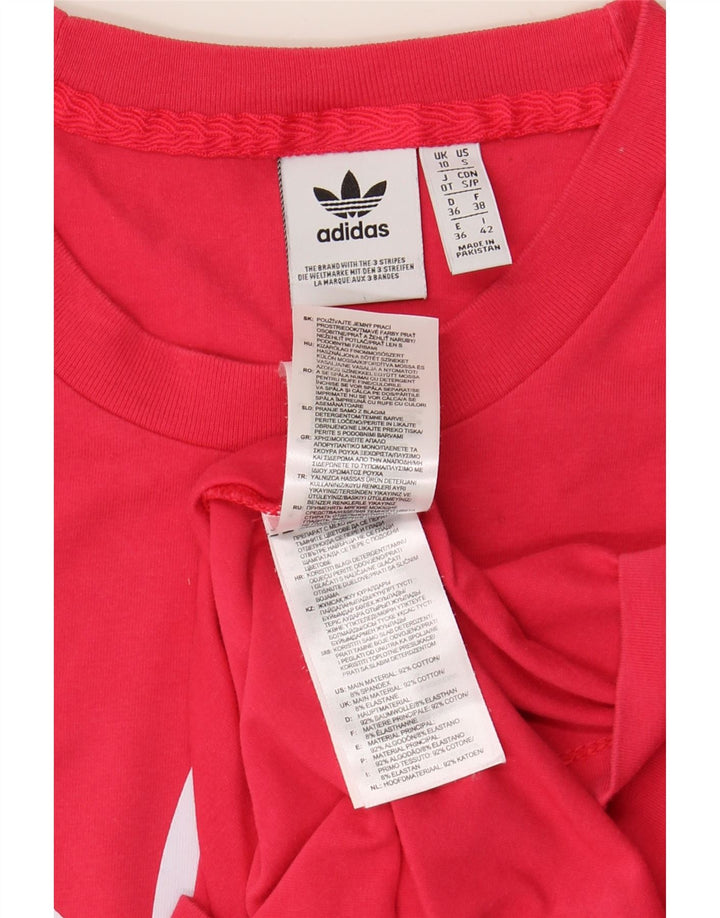 Tricou grafic ADIDAS pentru femei Top UK 10 Small Pink Bumbac