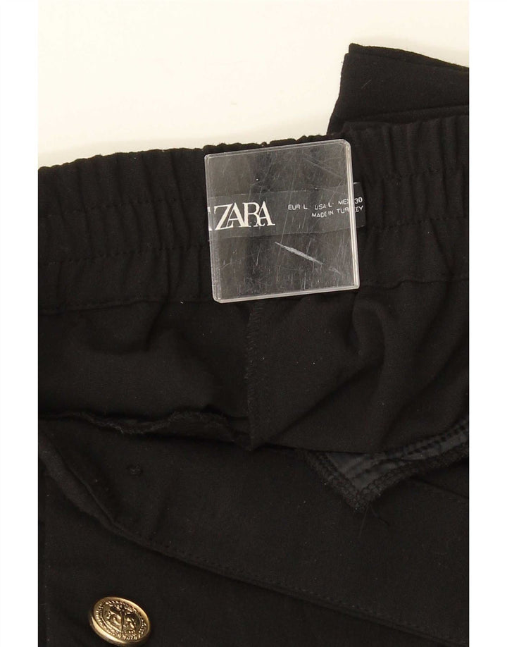 Pantaloni chino conici pentru femei Zara L33 L27 Poliester negru
