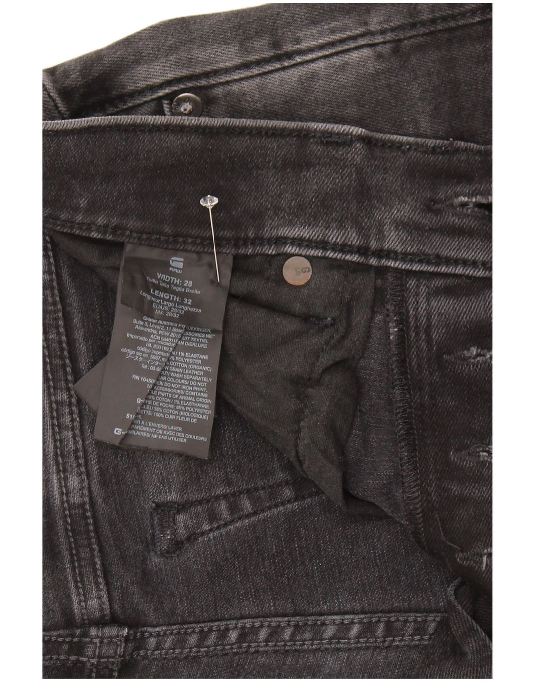 Blugi G-Star 3301 Slim pentru femei W28 L32 bumbac negru