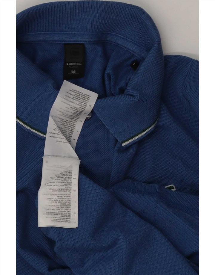 Tricou polo pentru bărbați G-Star, bumbac cu dungi albastre medii