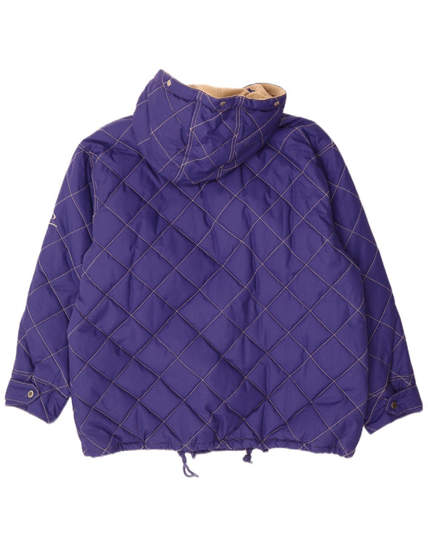 Jachetă matlasată cu glugă vintage pentru bărbați UK 42 XL Poliester violet