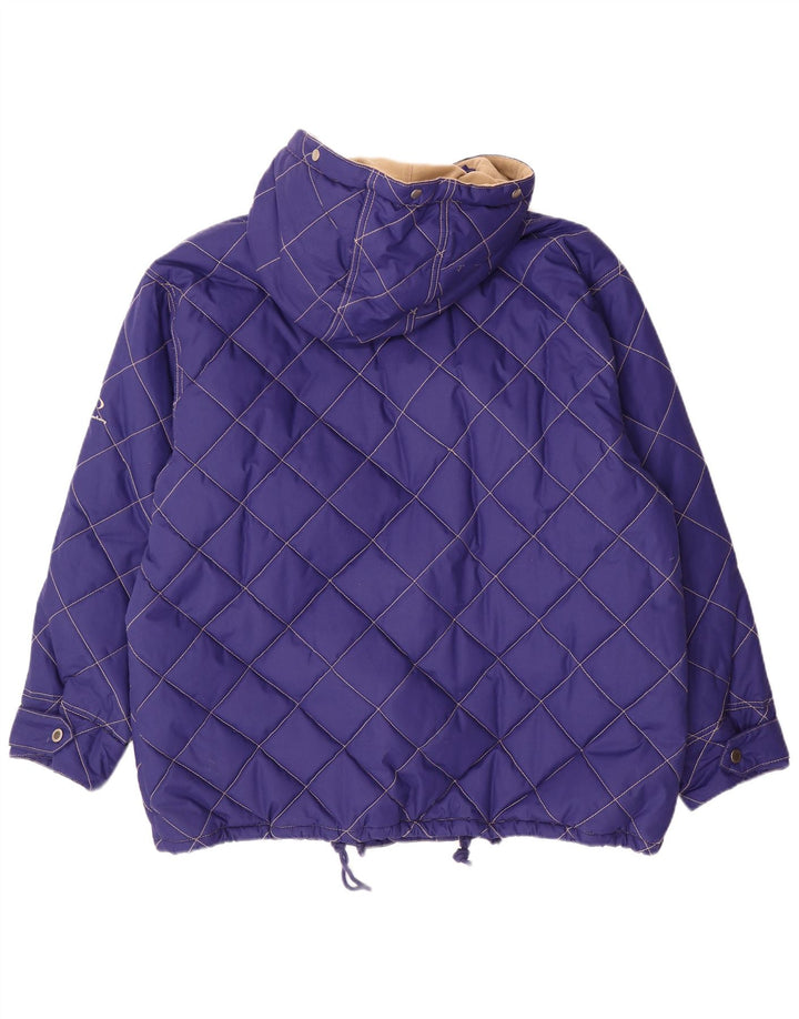 Jachetă matlasată cu glugă vintage pentru bărbați UK 42 XL Poliester violet