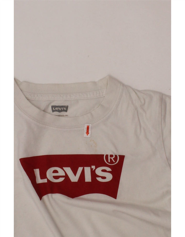 Tricou grafic LEVI'S pentru baieti Top 7-8 ani bumbac alb