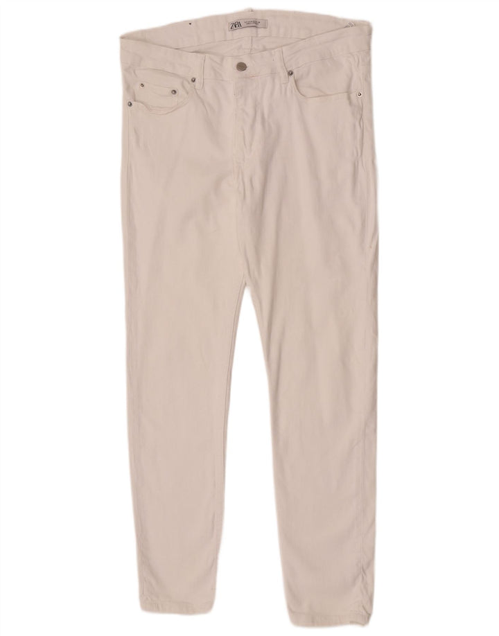 Blugi slim pentru bărbați Zara EU 46 XL W36 L30 Alb
