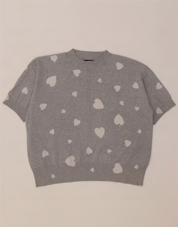 Pulover pentru femei Marks & Spencer cu decolteu triplu UK 14 Medium Grey Heart