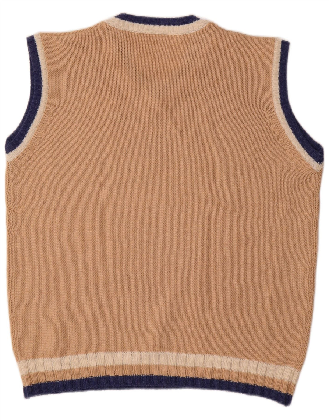 Vestă cu grafică vintage pentru bărbați, mare, acrilic, bej