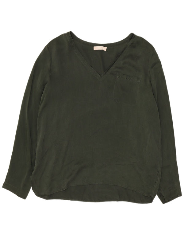 Bluză cu mânecă lungă pentru femei Stefanel Top IT 44 Medium Khaki Silk