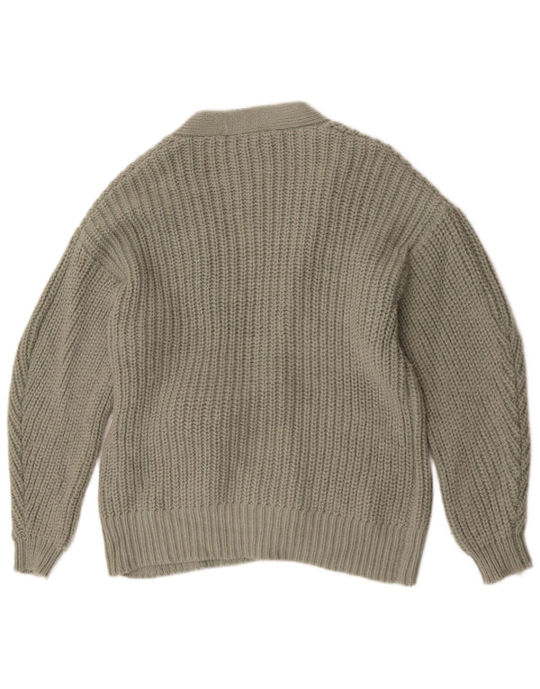Pulover cardigan supradimensionat pentru femei Zara UK 10, verde, acrilic
