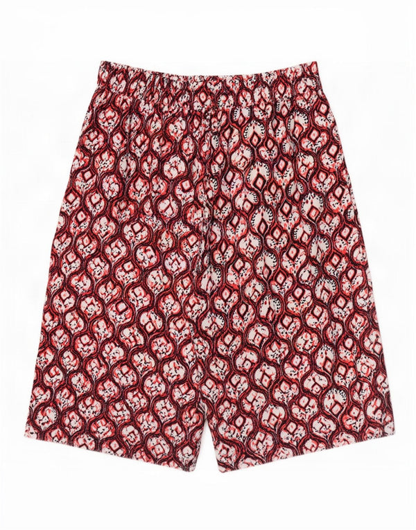 Pantaloni Capri largi pentru femei Marks & Spencer UK 20 2XL W40 Burgundy Ikat