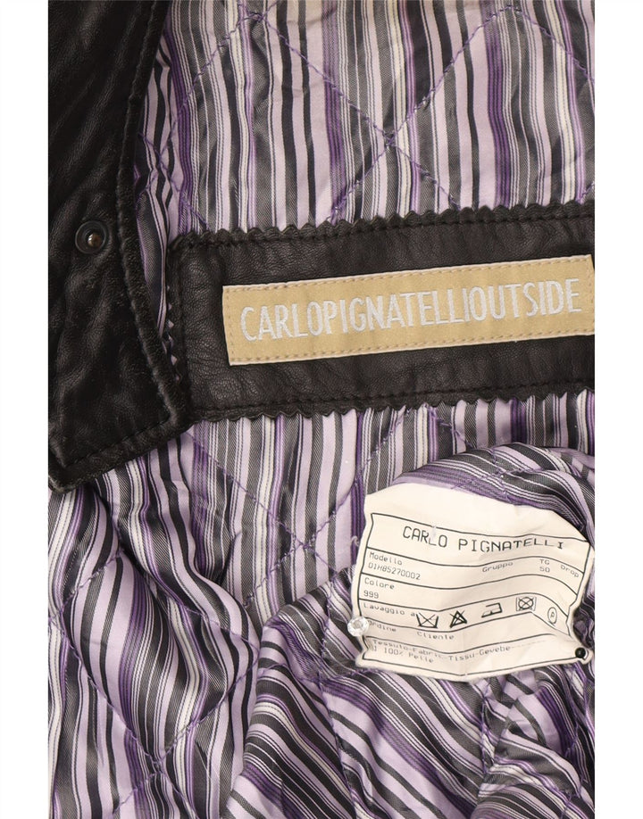 Jachetă de piele pentru bărbați Carlo Pignatelli IT 50, mare, neagră