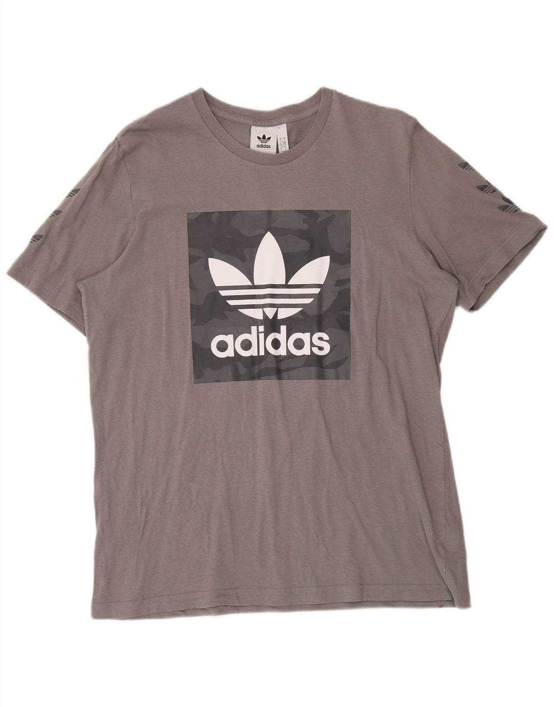 Tricou grafic ADIDAS pentru bărbați Top mare din bumbac gri
