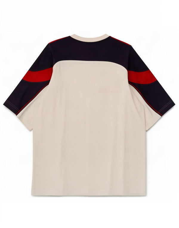 Tricou pentru bărbați Adidas Top UK 40/42 Medium White Colorblock Bumbac