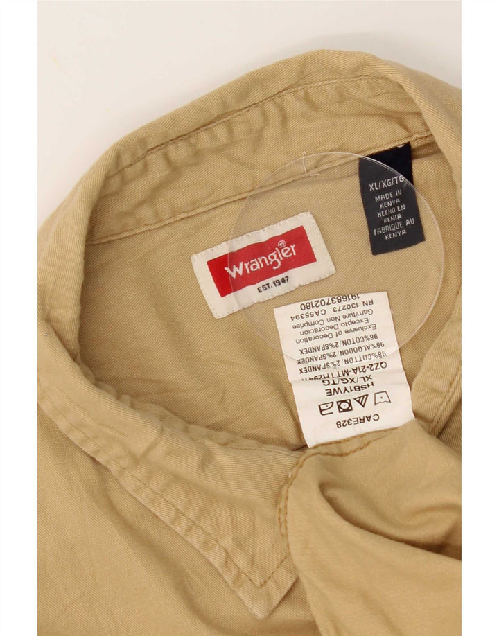 Cămașă cu mânecă scurtă pentru bărbați Wrangler, bumbac bej XL
