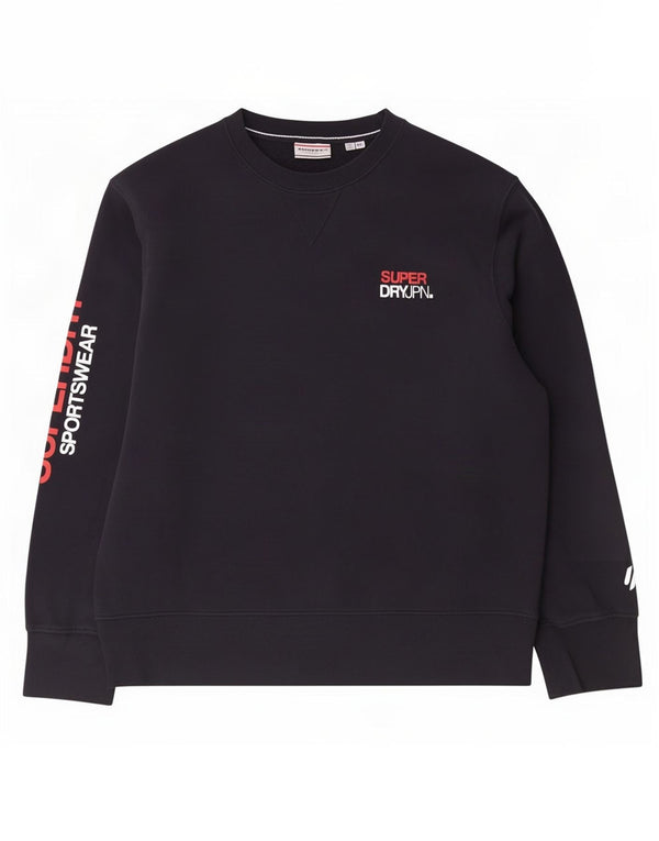 Pulover grafic Superdry pentru bărbați, bumbac negru 2XL