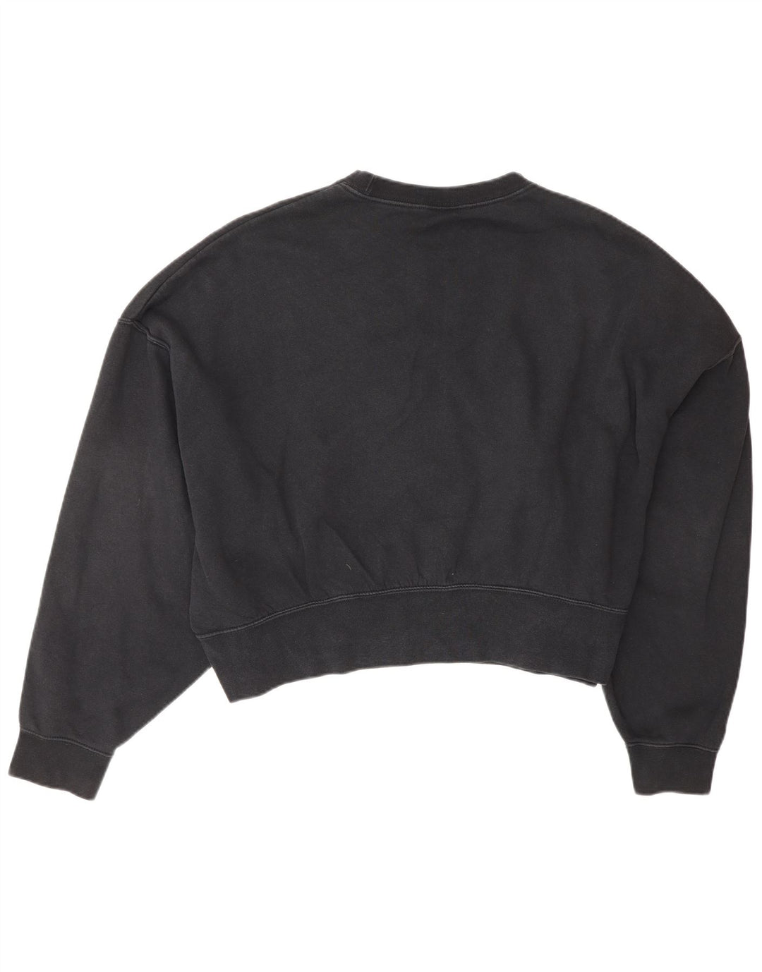 NIKE Womens Crop Oversized Sweatshirt Jumper UK 10 Small Black Cotton