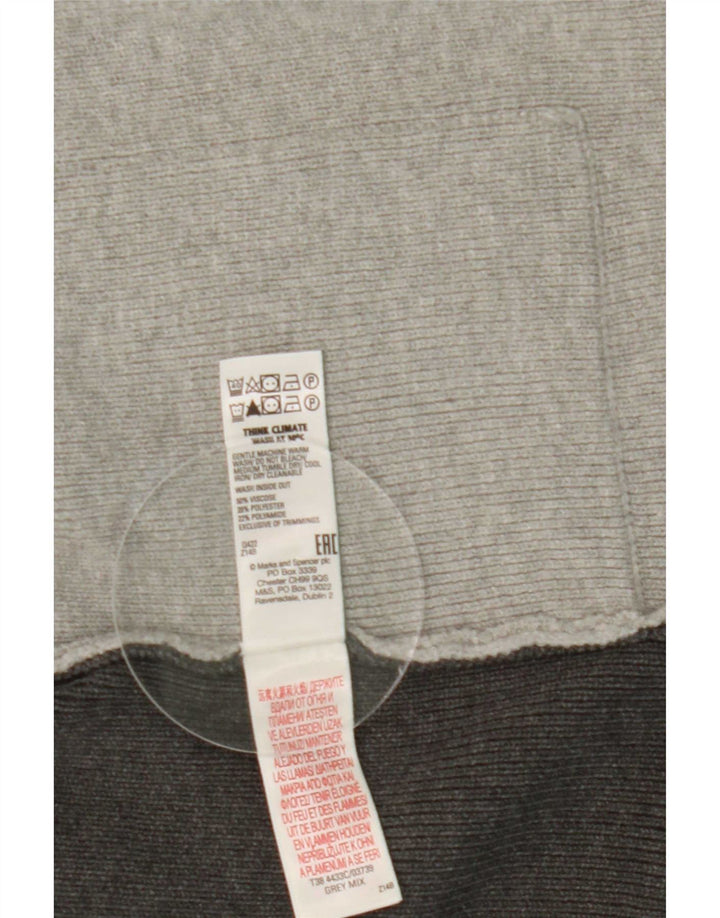Pulover cardigan cu paragate pentru femei Marks & Spencer UK 12, gri mediu