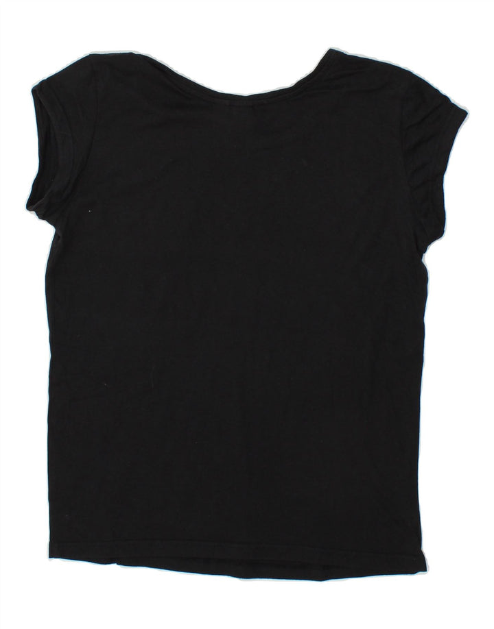 ADIDAS Womens Graphic T-Shirt Top UK 14 Medium Black Vintage Adidas and Second-Hand Adidas from Messina Hembry 
