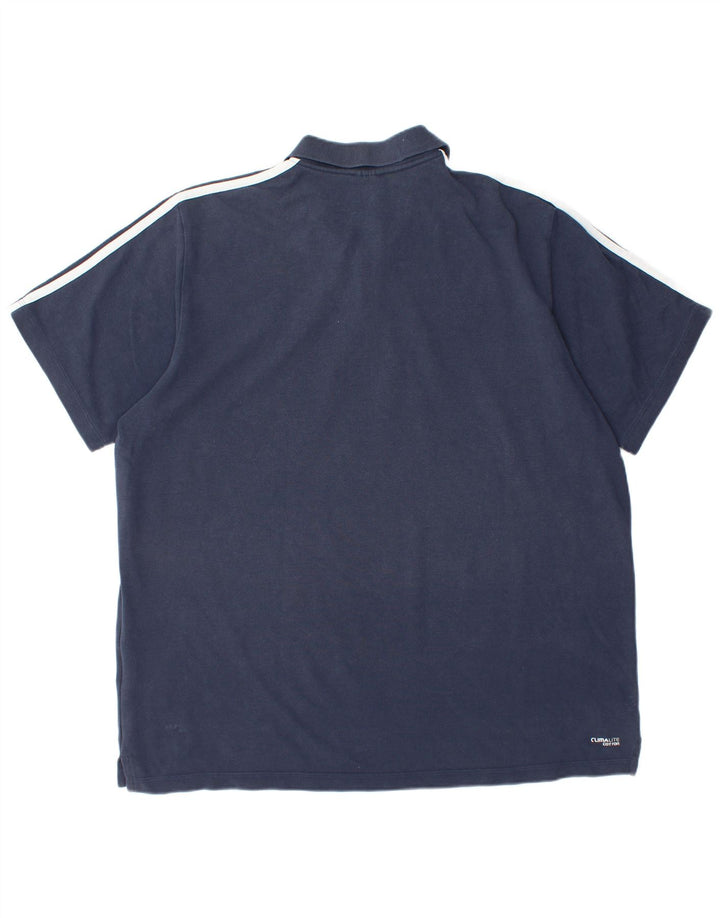 Tricou polo ADIDAS Climalite pentru bărbați 2XL, bumbac bleumarin