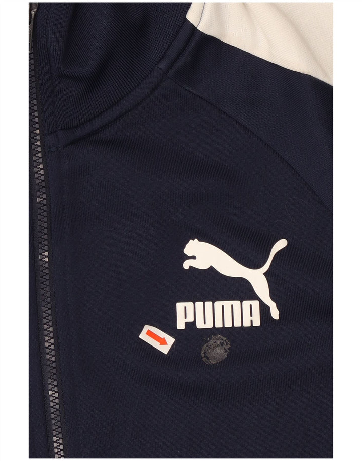 Jachetă de trening PUMA pentru bărbați, mare, albastru, poliester color bloc