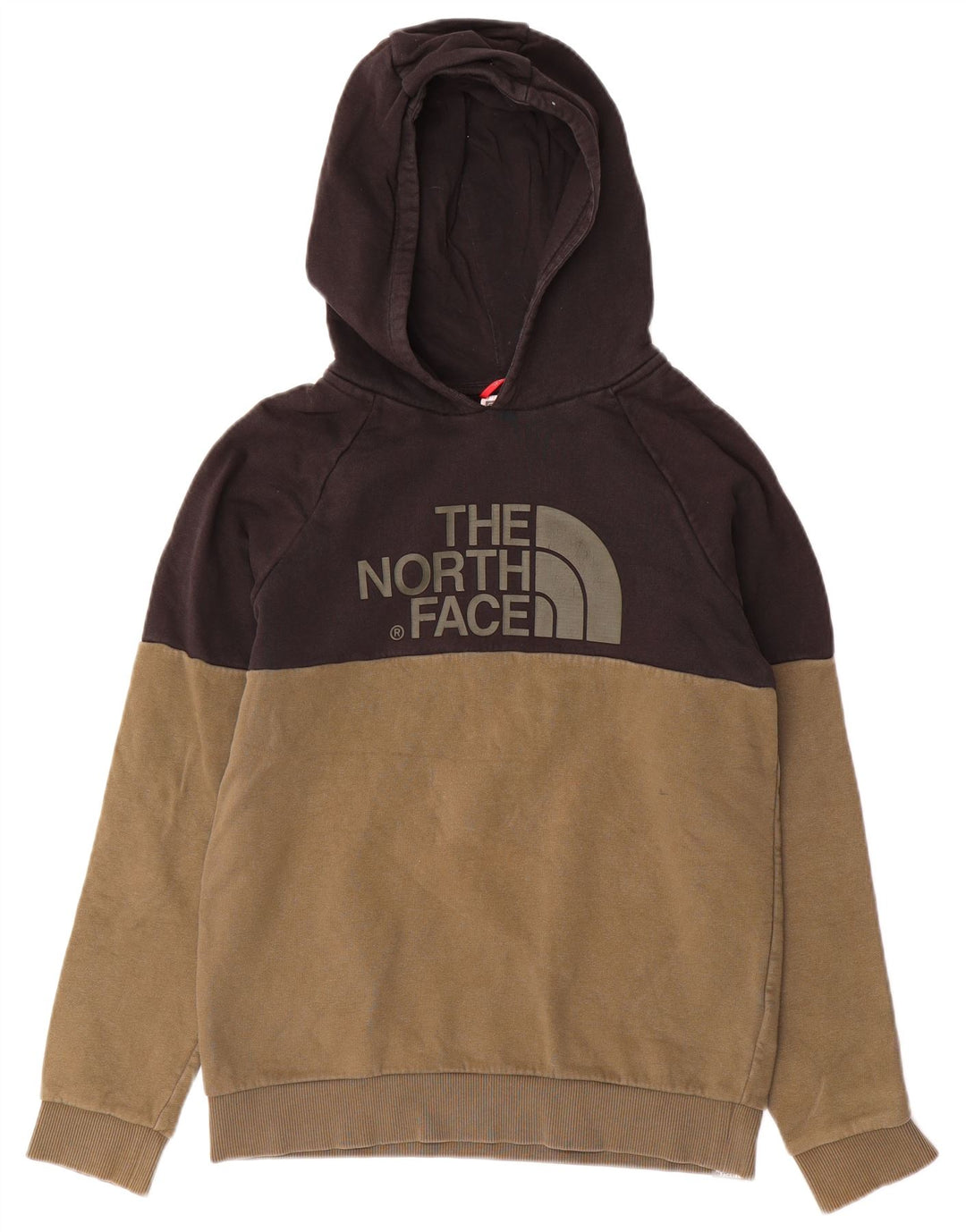 Pulover cu glugă grafic THE NORTH FACE pentru băieți 14-15 ani XL kaki color block