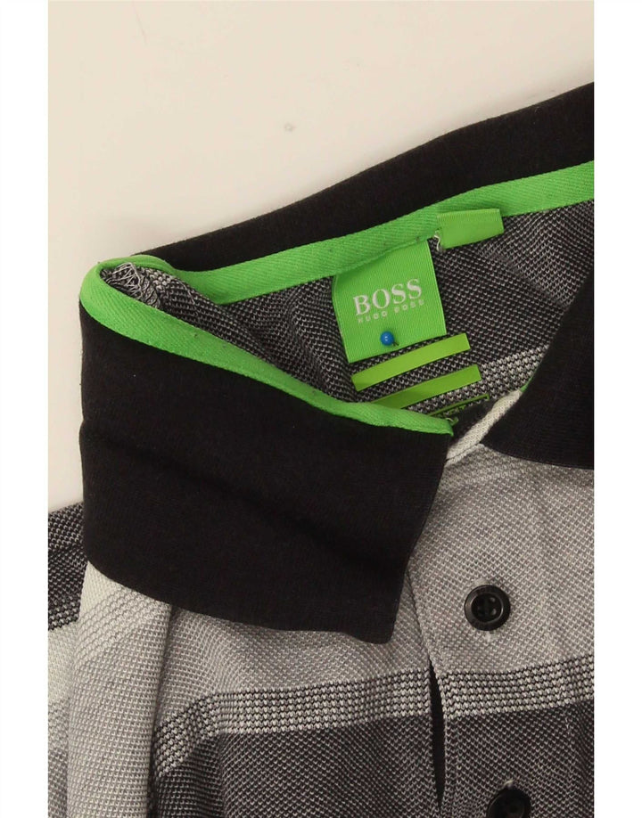 Cămașă polo pentru bărbați Hugo Boss, mare, gri cu dungi