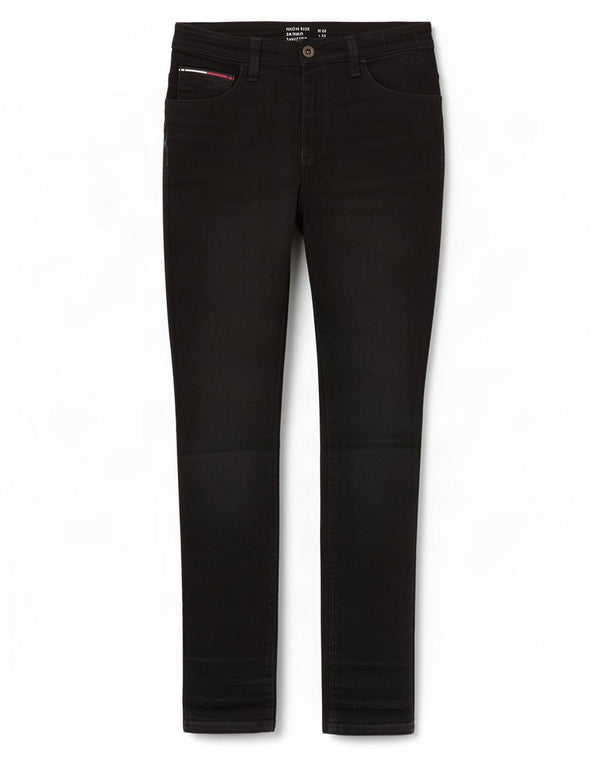 Blugi skinny cu talie înaltă pentru femei Tommy Hilfiger Santana L30 L32, bumbac negru