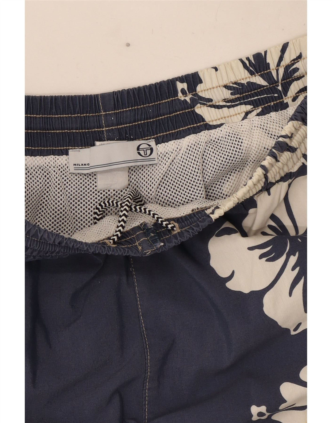 Sergio Tacchini Pantaloni scurți de înot pentru bărbați, medii, bleumarin, florale