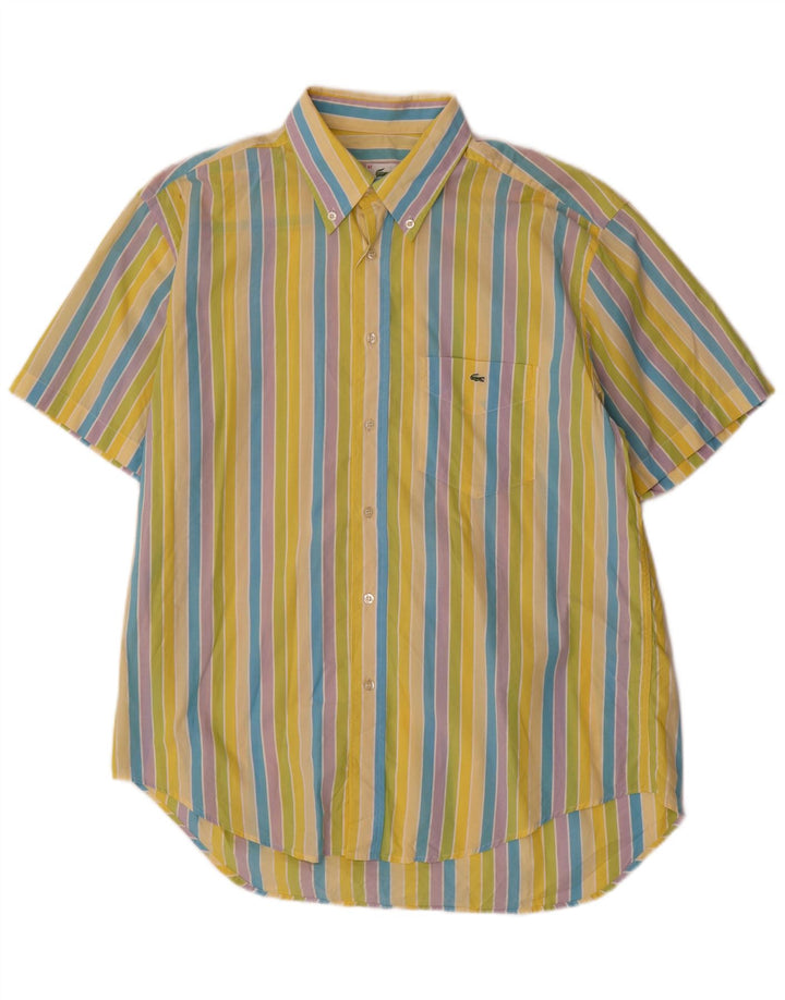 Cămașă cu mânecă scurtă pentru bărbați LACOSTE Mărimea 42 Bumbac cu dungi mari, multicolore