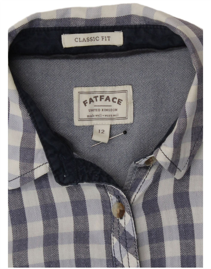 Cămașă pentru femei Fat Face Classic Fit UK 12 Medium Blue Gingham Bumbac