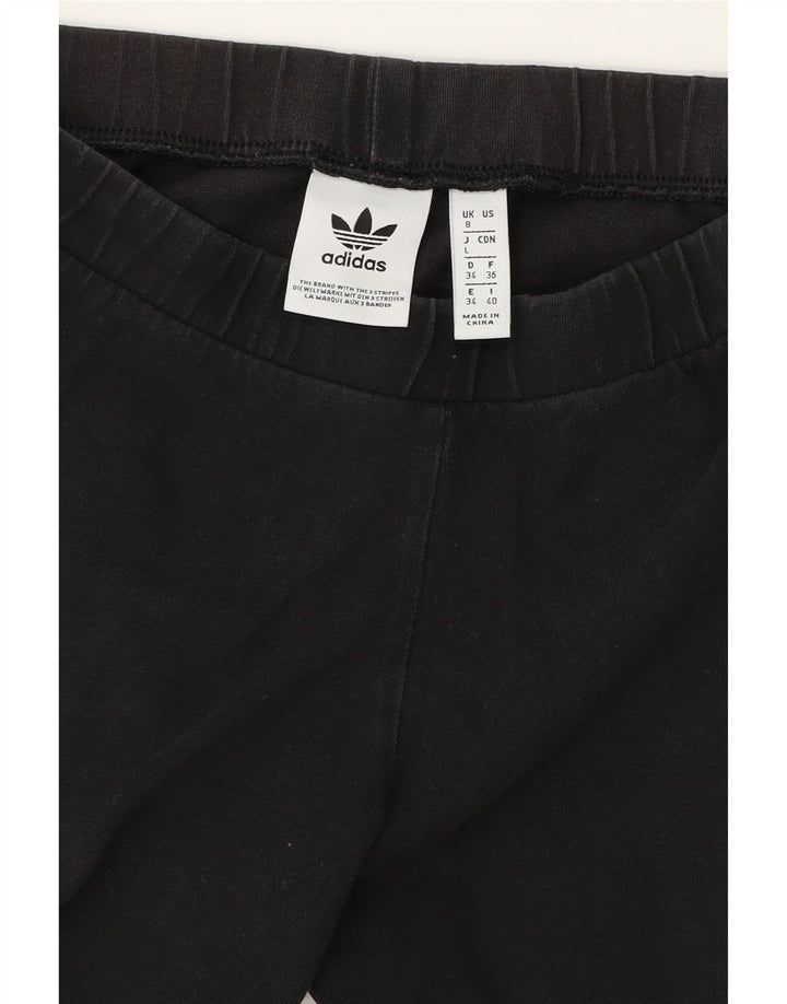 ADIDAS Womens Graphic Leggings UK 8 Small  Black Vintage Adidas and Second-Hand Adidas from Messina Hembry 