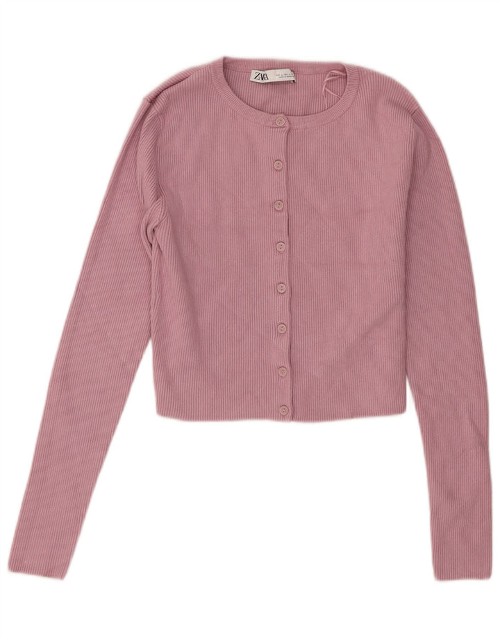 Crop Top femeie Zara UK 14 mare, roz, viscoză
