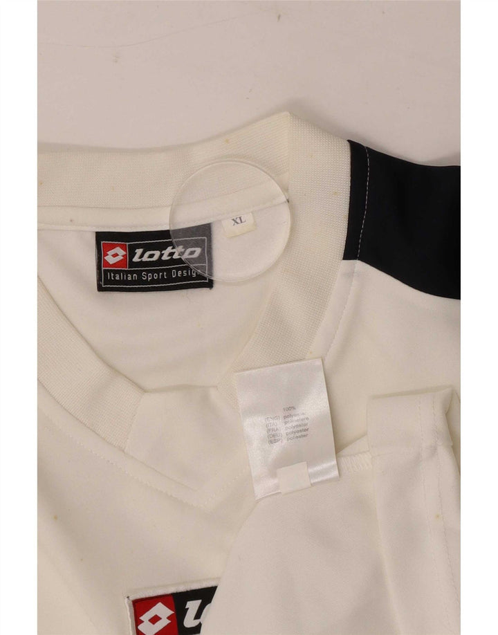 Tricou grafic pentru bărbați Lotto Top XL, alb, poliester color bloc