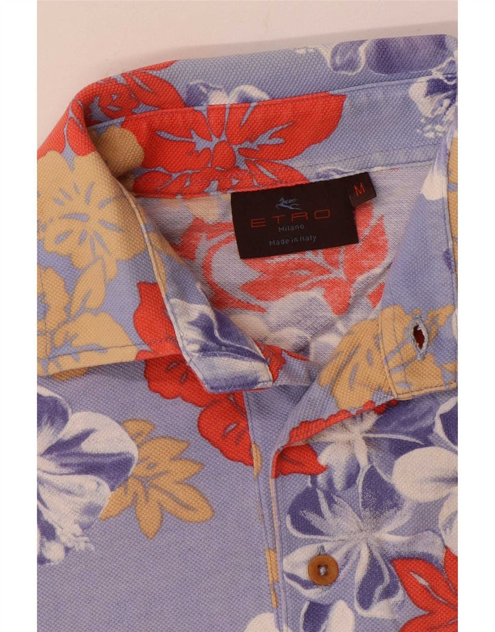 Tricou polo pentru bărbați Etro Mov mediu Floral