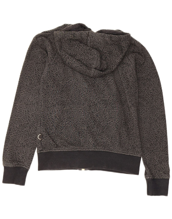 Pulover Nike pentru femei, cu fermoar, cu capota, UK 10, gri mic, bumbac cu imprimeu animal