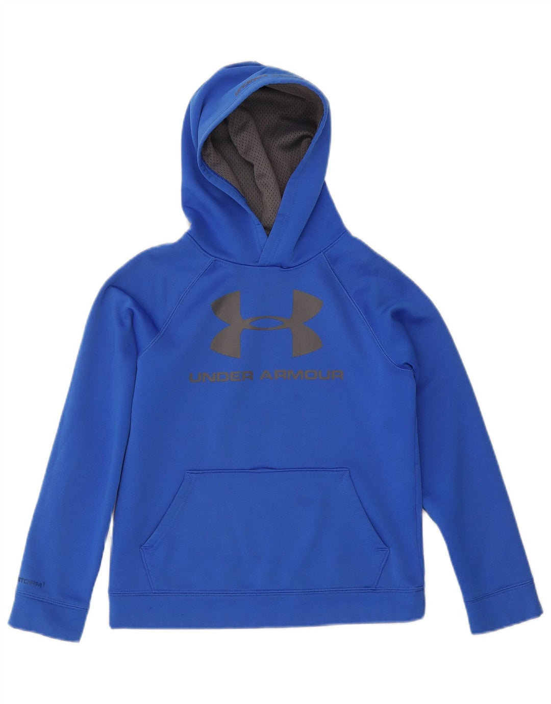 Pulover cu capota grafic Under Armour pentru băieți 9-10 ani, albastru mediu