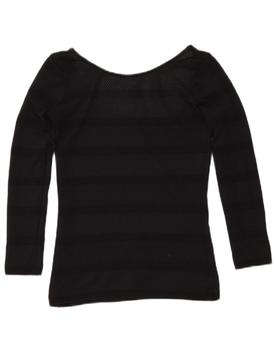 Pulover GUESS pentru damă, crop cu gât de barcă, UK 4 XS, cu dungi negre