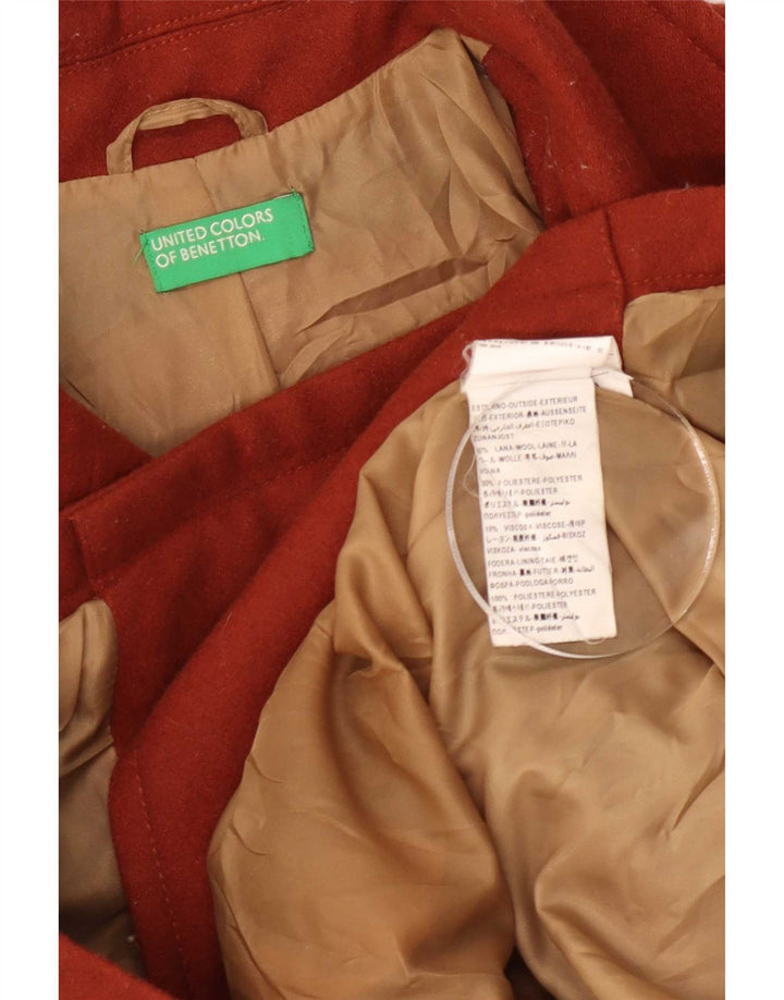 Palton pentru femei Benetton UK 14 Lână maro mare