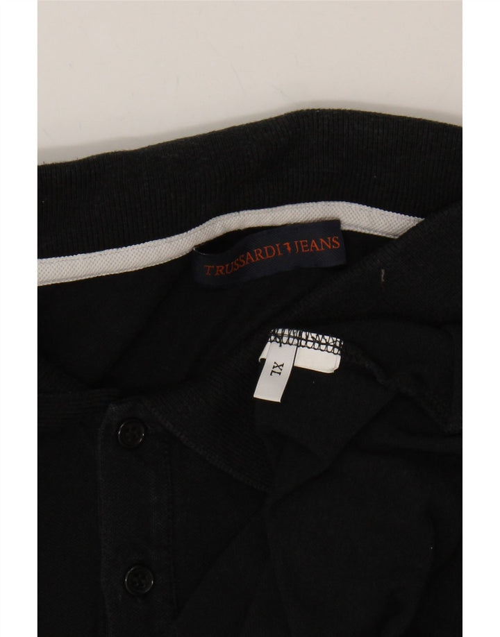 TRUSSARDI Mens Polo Shirt XL Black Vintage Trussardi and Second-Hand Trussardi from Messina Hembry 