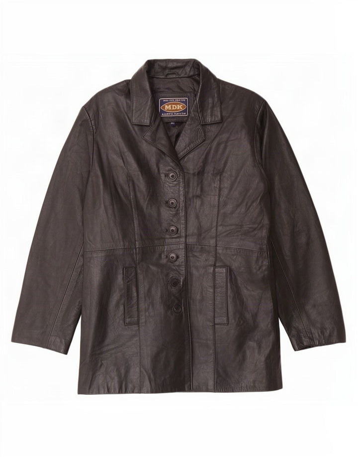 MDK Jachetă din piele cu 6 nasturi pentru femei UK 18 XL Negru